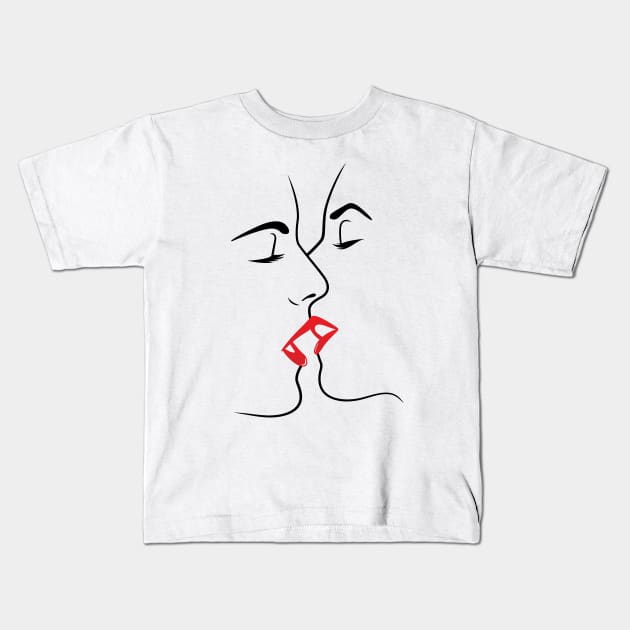 Lineart Lovers Kids T-Shirt by Woah_Jonny